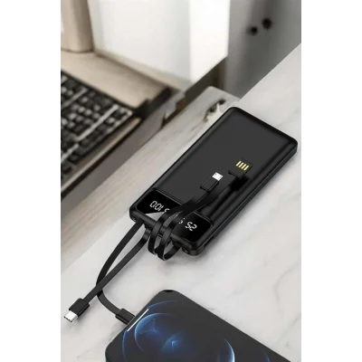 BUĞZ Powerbank 20.000 Mah LCD Ekran USB Lightning Type-C Uyumlu İOS ve Android