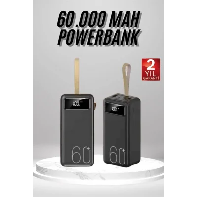 BUĞZ Powerbank 60.000 Mah Taşınabilir Şarj Hızlı El Fenerli Dijital Göstergeli - Lisinya