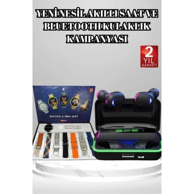BUĞZ Powerbank Bluetooth Kulaklık Ve Akıllı Saat 7 Kordonlu Metal Kordon Plastik Kordon - BUĞZ