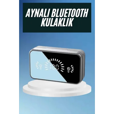 BUĞZ Powerbankli Bluetooth Kulaklık Yüksek Ses Aynalı Çift Dijital Gösterge Ekranı