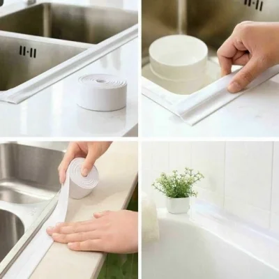  Pratik Beyaz Su Sızdırmaz Lavabo Kenar Bandı (3.2m)