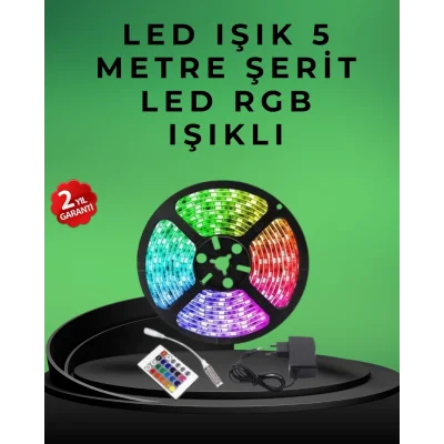  Pratik Kurulumlu 5 Metre Kumandalı Şerit LED