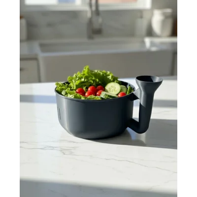 BUĞZ Pratik Sebze Yıkayıcı Süzgeçli Hazneli Ergonomik Saplı Mutfak Yardımcısı