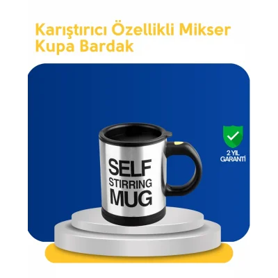  Pratik ve Dayanıklı Termos Kupa | Tek Tuşla Otomatik Karıştırma