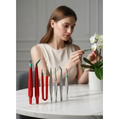 BUĞZ Premium 7 Parça Çelik Profesyonel Çiçek Bakım ve Teraryum Cımbız Seti - Lüks Bakım Kiti