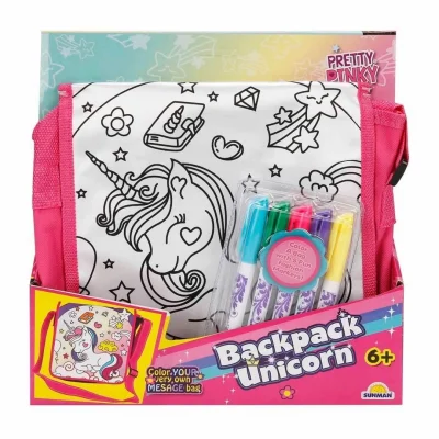  Pretty Pinky Boyanabilir Desenli Unicorn Sırt Çantası