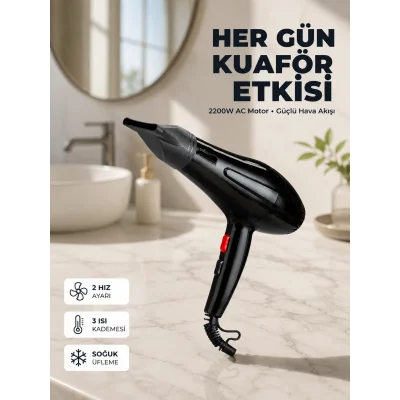 BUĞZ Profesyonel 2200W Saç Kurutma Makinesi Yüksek Performans