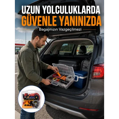 BUĞZ Profesyonel Araç İçi Acil Durum Seti 27 Parça Çok Amaçlı Oto Yardım Çantası
