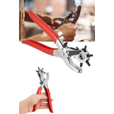  Profesyonel Kolay Kemer Deri Delik Açma Delme Aleti 6 Farklı Delik Açma Delici Pensesi Aparatı