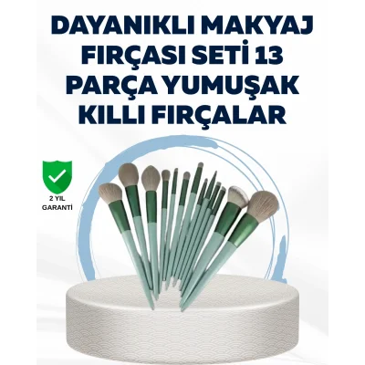 Profesyonel Kullanıma Uygun 13 Parça Makyaj Fırçası Takımı Fiber Kıllı