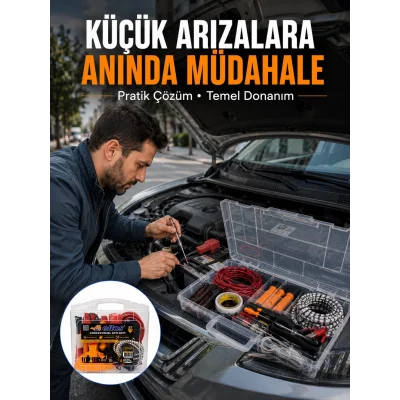 BUĞZ Profesyonel Oto Ekipman Seti 27 Parça Bagaj Düzenleyici Araç Yardım Çantası