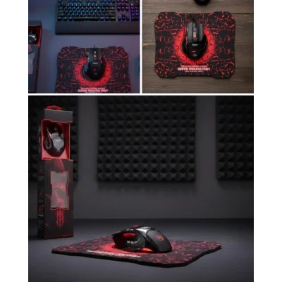 BUĞZ Profesyonel Oyuncu Mouse Seti Dokuma USB Kablolu RGB Aydınlatmalı