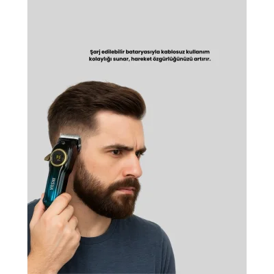 BUĞZ Profesyonel Saç Kesme Makinesi – 2000 mAh Şarjlı, LCD Ekranlı - BUĞZ