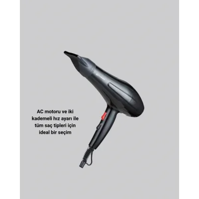 BUĞZ Profesyonel Saç Kurutma Makinesi – AC Motor, Soğuk Üfleme, 2 Hız Kademesi - BUĞZ