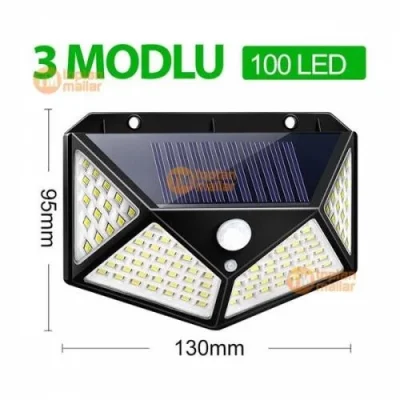 BUĞZ Projektör 100 Ledli Işık Sensörlü Güneş Enerjili Solar Lamba ( BUĞZ )