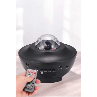  Projektör Yıldız Gece Lambası Disko Topu Bluetooth Bağlantılı Taşınabilir Şarjlı