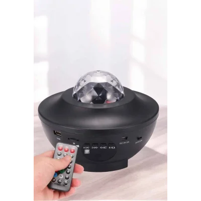 BUĞZ Projektör Yıldız Gece Lambası Disko Topu Bluetooth Bağlantılı Taşınabilir Şarjlı - BUĞZ