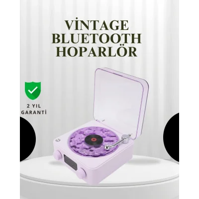 BUĞZ Projektörlü Gece Lambalı Retro Hoparlör – Taşınabilir Bluetooth Speaker