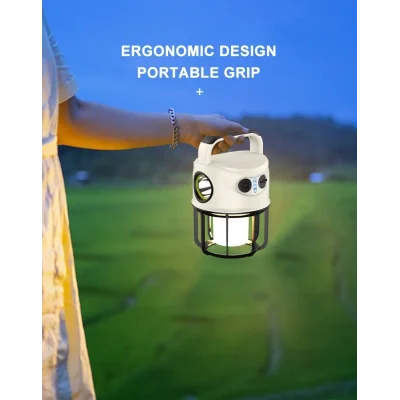 BUĞZ Ps-22025 Çift Işıklı Type-c Powerbank Özellikli Taşınabilir Şarj Edilebilir Kamp Lambası - Lisinya