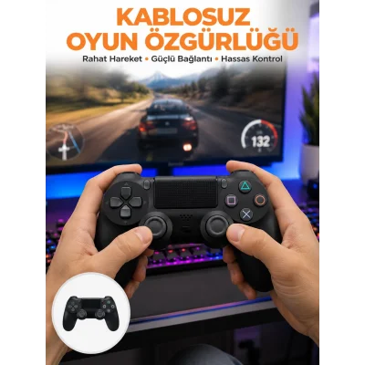BUĞZ PS4 Uyumlu Kablosuz Oyun Kolu – Gerçekçi Titreşimli Geri Bildirim Yeni Nesil