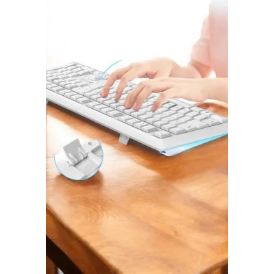  Q Klavye Beyaz Klavye Ve Mouse Seti Kablosuz USB Girişli