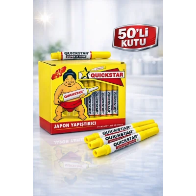 BUĞZ Quickstar Japon Yapıştırıcı 3g Süper Glue Siyanoakrilat Hızlı Yapıştırıcı 50 Adet