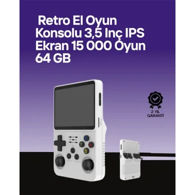  R36S 64 GB Retro Oyun Konsolu – Çoklu Emülatör Desteği, Linux Tabanlı Açık Sistem