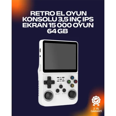  R36S Retro Oyun Cihazı – Çift MicroSD Desteği, Çoklu Platform Uyumu, 3200 mAh Batarya