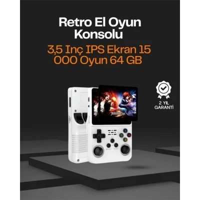  R36S Taşınabilir Retro Oyun Konsolu – 15.000 Oyun, 64 GB Depolama, IPS Ekran