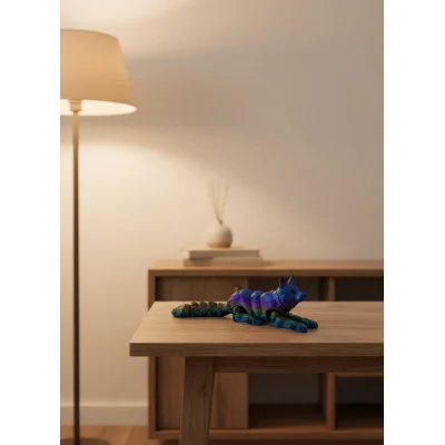 BUĞZ Rainbow hareketli kurt masa dekoru esnek eklem yapılı