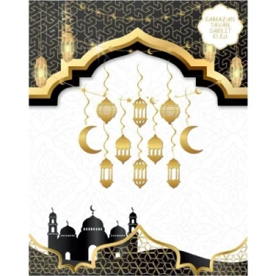 BUĞZ Ramazan Tavan Süsü 10lu Metalize Gold