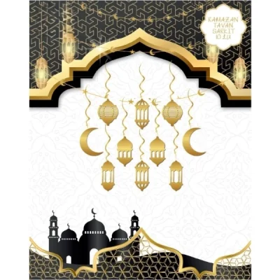 BUĞZ Ramazan Tavan Süsü 10lu Metalize Gold