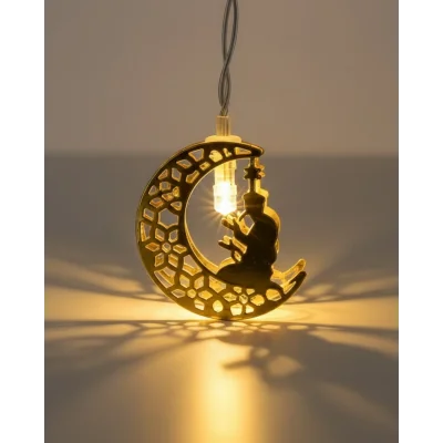 BUĞZ Ramazan Temalı Ay İçinde Secde Eden Adam LED Peri Işığı - BUĞZ