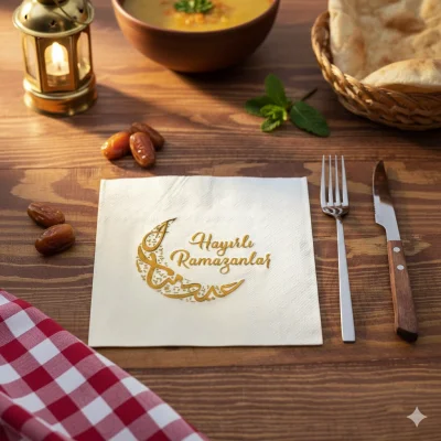 BUĞZ Ramazan Temalı Yaldız Baskılı Peçete