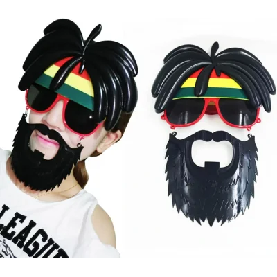 BUĞZ Rasta Peruklu Bob Marley Parti Gözlüğü