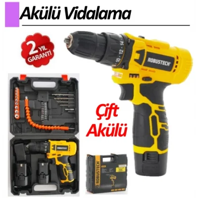 BUĞZ RBT - C12-2S 2 Vites 12V-1,3Ah 28 Parça Çift Akü Vidalama Matkap