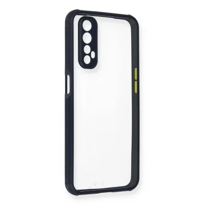 BUĞZ Realme 7 Kılıf Miami Şeffaf Silikon - Lacivert