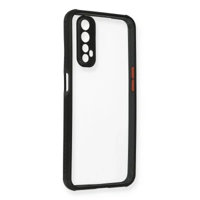 BUĞZ Realme 7 Kılıf Miami Şeffaf Silikon - Siyah