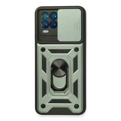 BUĞZ Realme 8 Kılıf Pars Lens Yüzüklü Silikon - Yeşil