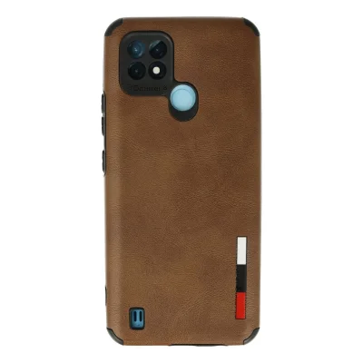 BUĞZ Realme C21 Kılıf Loop Deri Silikon - Kahverengi