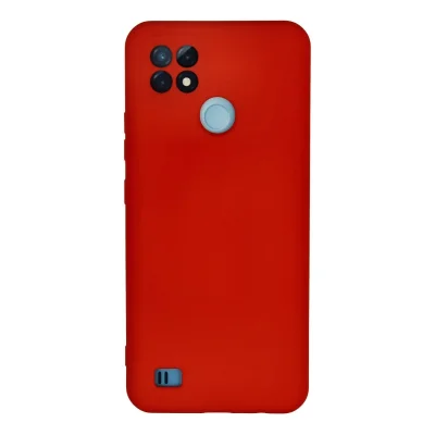 BUĞZ Realme C21 Kılıf Nano İçi Kadife Silikon - Kırmızı