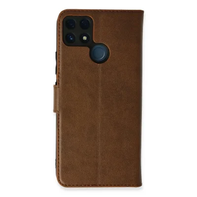 BUĞZ Realme C25 Kılıf Trend S Plus Kapaklı Kılıf - Taba