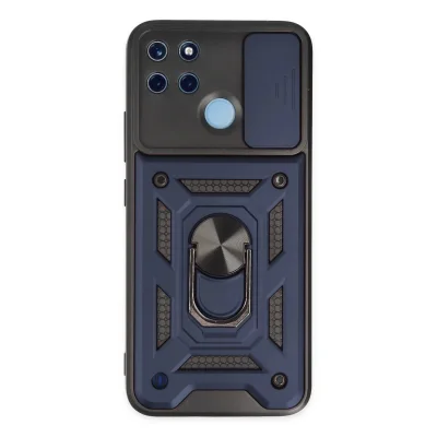 BUĞZ Realme C25y Kılıf Pars Lens Yüzüklü Silikon - Lacivert