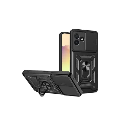 BUĞZ Realme C53 Kılıf Pars Lens Yüzüklü Silikon - Siyah