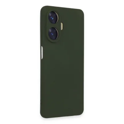 BUĞZ Realme C55 Kılıf Nano İçi Kadife Silikon - Koyu Yeşil