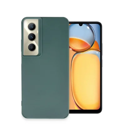 BUĞZ Realme C65 Kılıf Petro Silikon - Koyu Yeşil
