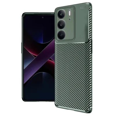 BUĞZ Realme C75 4g Auto Focus Karbon Kapak - Koyu Yeşil