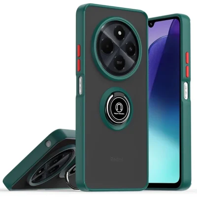 BUĞZ Realme C75 4g Kılıf Montreal Yüzüklü Silikon Kapak - Yeşil