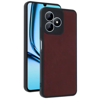 BUĞZ Realme Note 50 4g Kılıf Aras Deri Kapak - Bordo