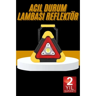 BUĞZ Reflektör Işıklı Ikaz Lambası Şarjlı Çok Fonksiyonlu Işıklı Üçgen Reflektör